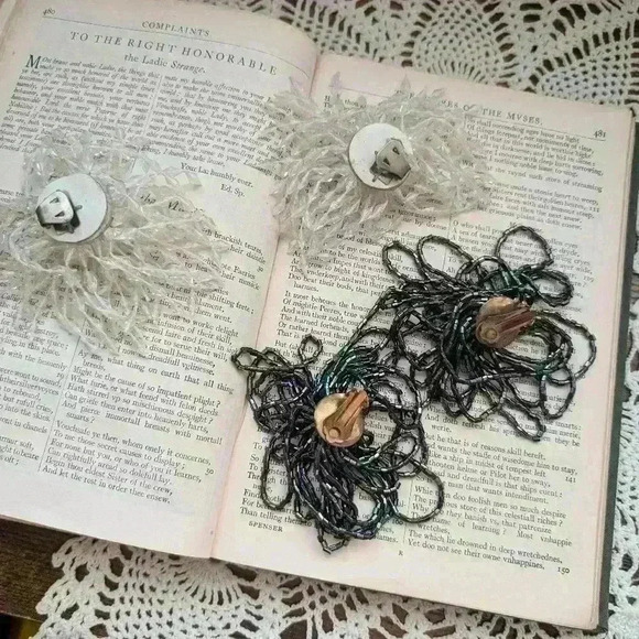 Pair of vintage 1950s sparkle clip on earrings - Picture 8 of 8